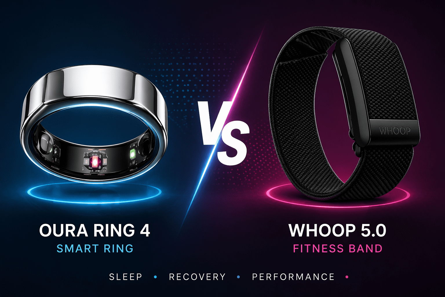 Oura Ring 4 vs WHOOP 5.0 comparison for sleep tracking and recovery in 2026