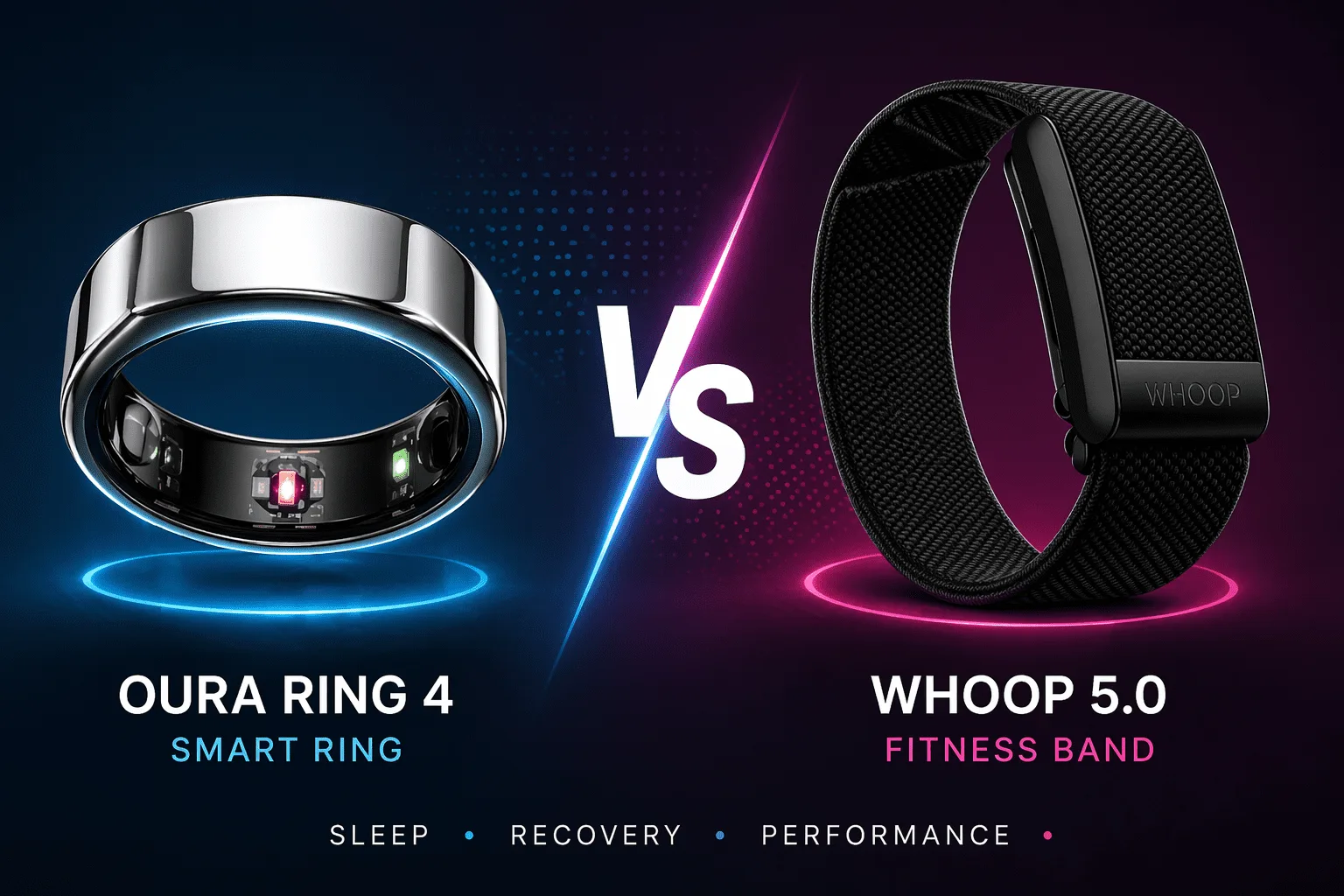 Oura Ring 4 vs WHOOP 5.0 comparison for sleep tracking and recovery in 2026